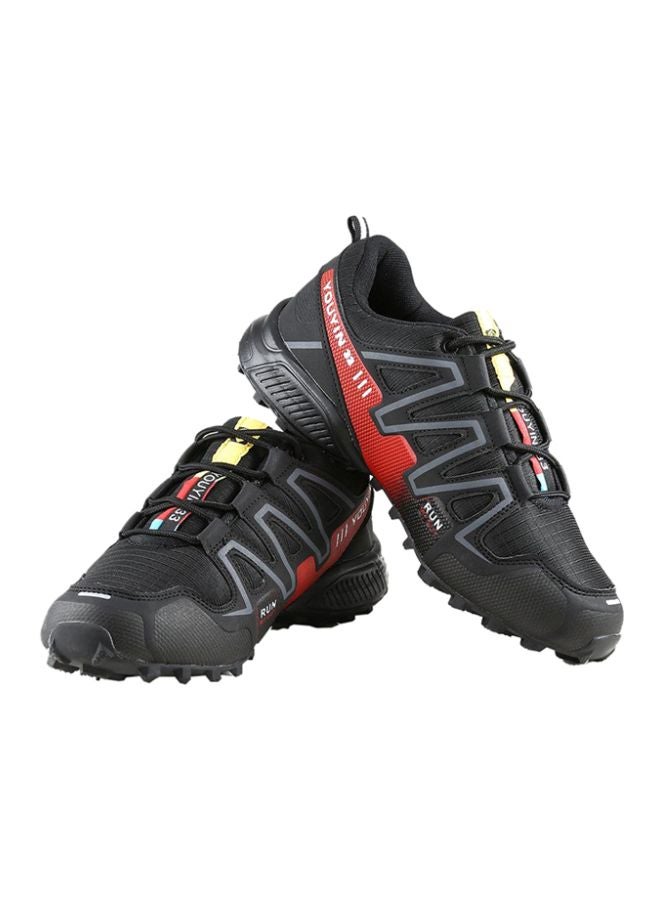 OUTAD Hiking And Trekking Breathable Lace-Up Running Shoe Black/Red  - Image 5