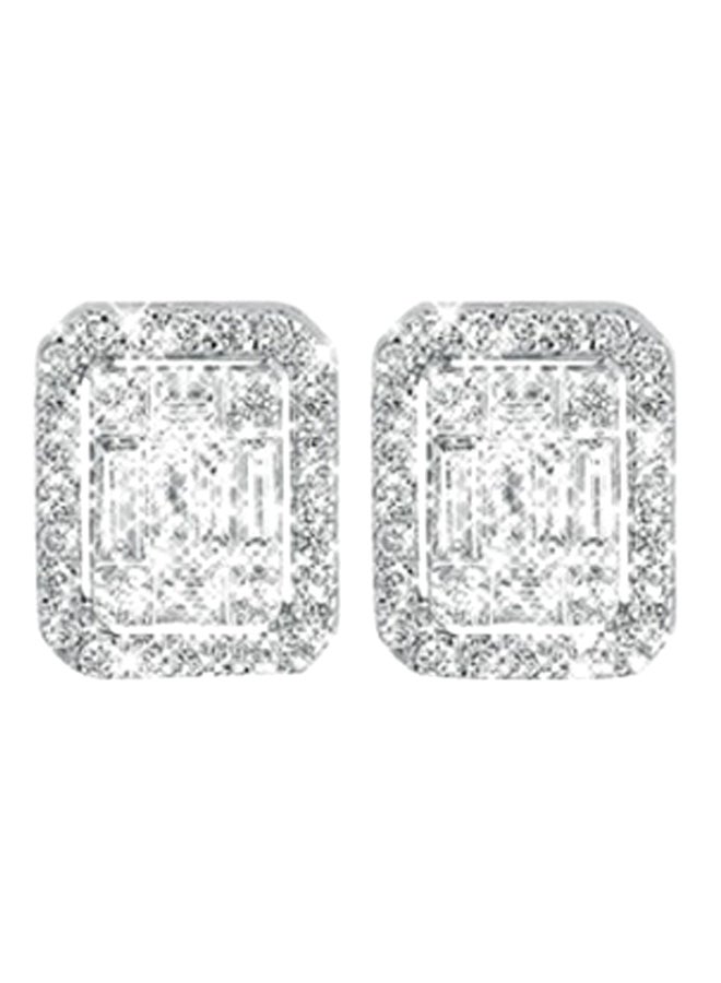 1 Ct Diamond Emerald Cut Earrings White Gold  - Image 1