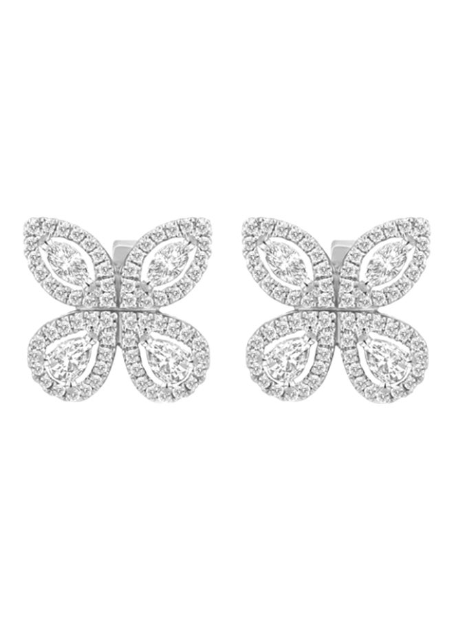 Red Carpet Butterfly Earrings White Gold 