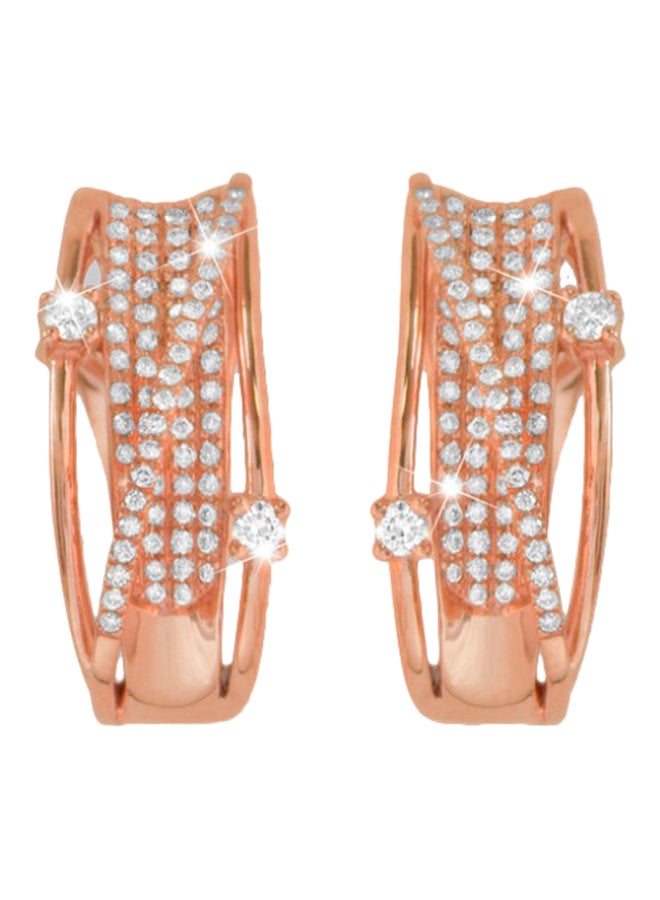 Midnight Embellished Earrings Rose Gold 