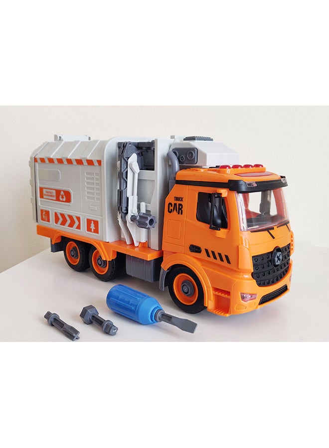 Garbage Truck : DIY With Tool Kit Orange 27X15X9cm  - Image 3