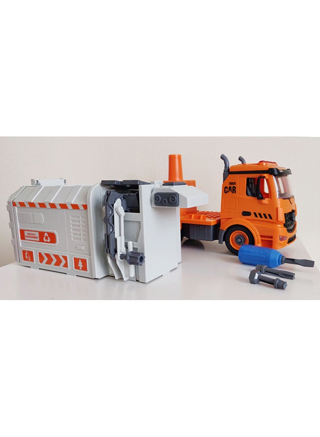 Garbage Truck : DIY With Tool Kit Orange 27X15X9cm  - Image 5