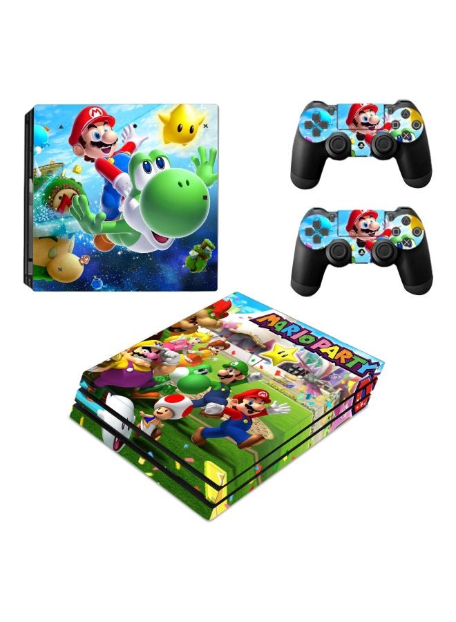 Beauenty 3-Piece Super Mario Printed Console And Controller Sticker Set For PlayStation 4 Pro - Image 1
