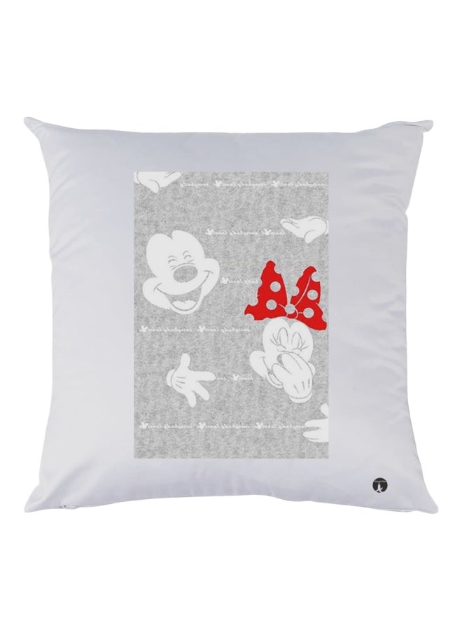بي بي وسادة زينة بطبعة ميكي وميني أبيض/رمادي/أحمر 30x30سم