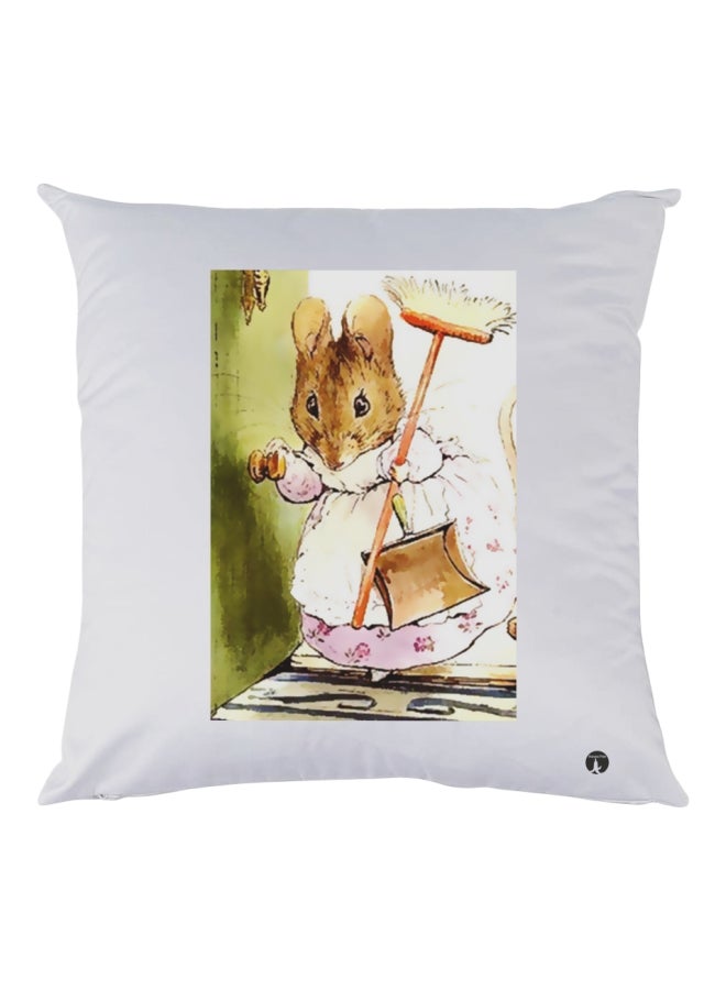 بي بي وسادة زينة بطبعة تمثل شكل السيدة الفأرة أبيض/أخضر/بني 30x30سم