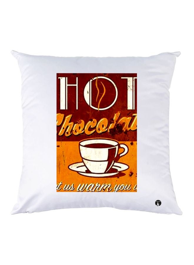 بي بي وسادة زينة مطبوعة أبيض/بني/ أصفر 30x30سم