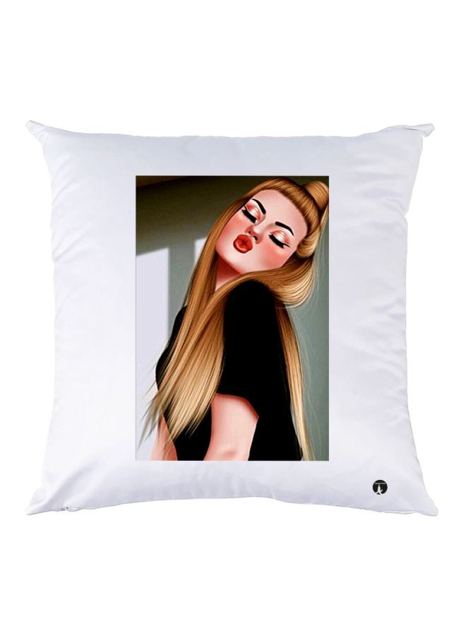 بي بي وسادة زينة مطبوعة أبيض/أسود/بيج 30x30سم