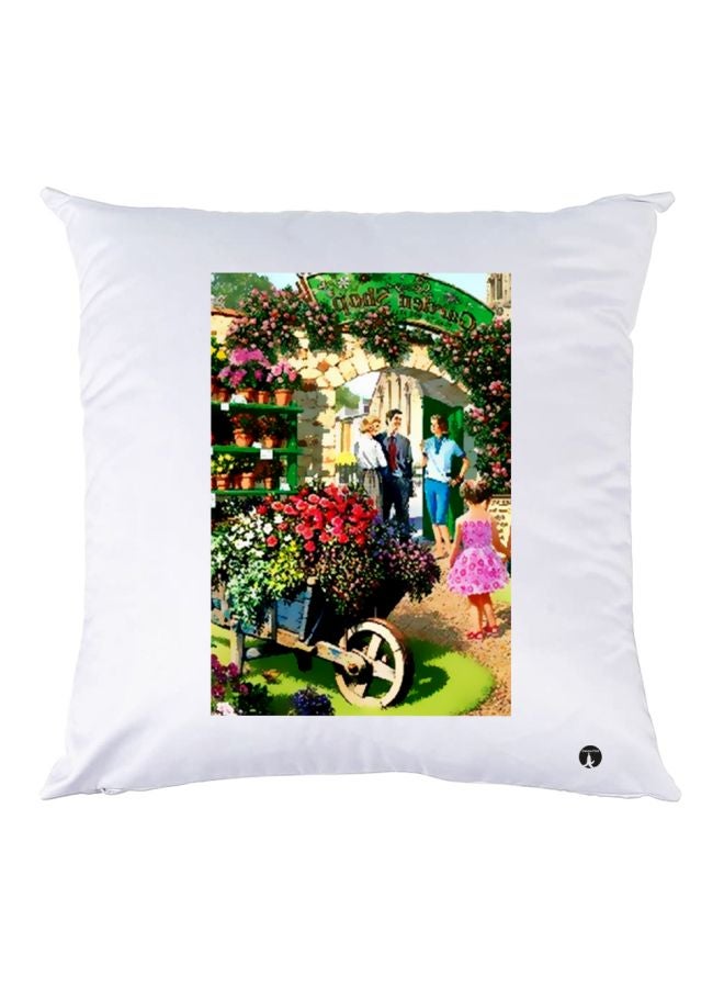 بي بي وسادة زينة مطبوعة أبيض/أخضر/أحمر 30x30سم