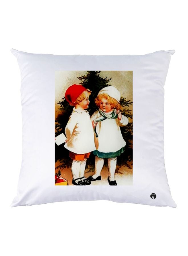 بي بي وسادة زينة مطبوعة أبيض/أحمر/أخضر 30x30سم