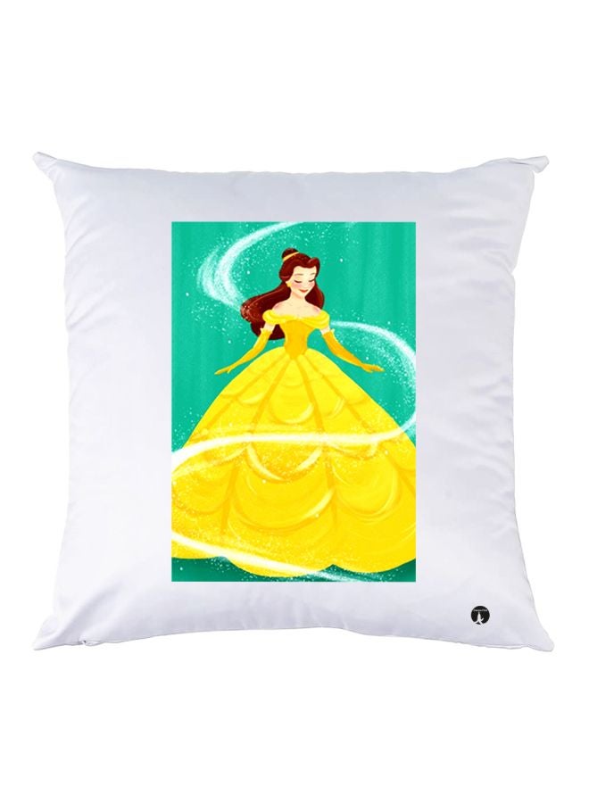 بي بي وسادة زينة مطبوعة أبيض/أصفر/أخضر 30x30سم