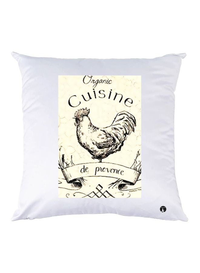 BP Printed Throw Pillow White/Beige/Black 30x30cm