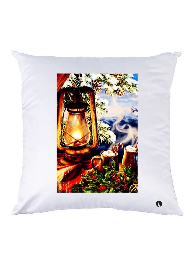 بي بي وسادة زينة مطبوعة أبيض/أزرق/أخضر 30x30سم