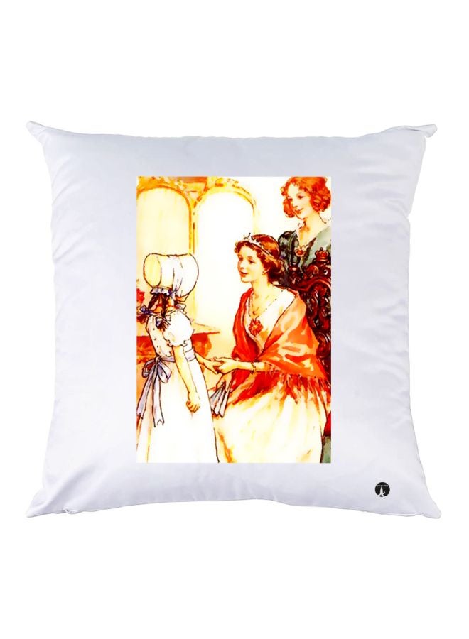 بي بي وسادة زينة مطبوعة أبيض/أحمر/بني 30x30سم