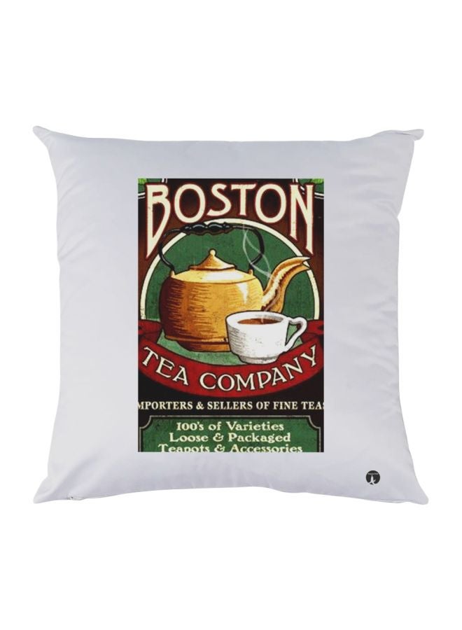 BP Printed Throw Pillow White/Green/Yellow 30x30cm