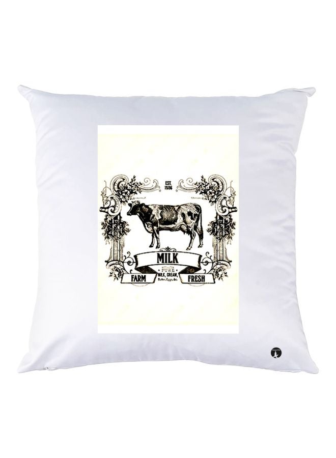 بي بي وسادة زينة مطبوعة أبيض/ أسود 30x30سم