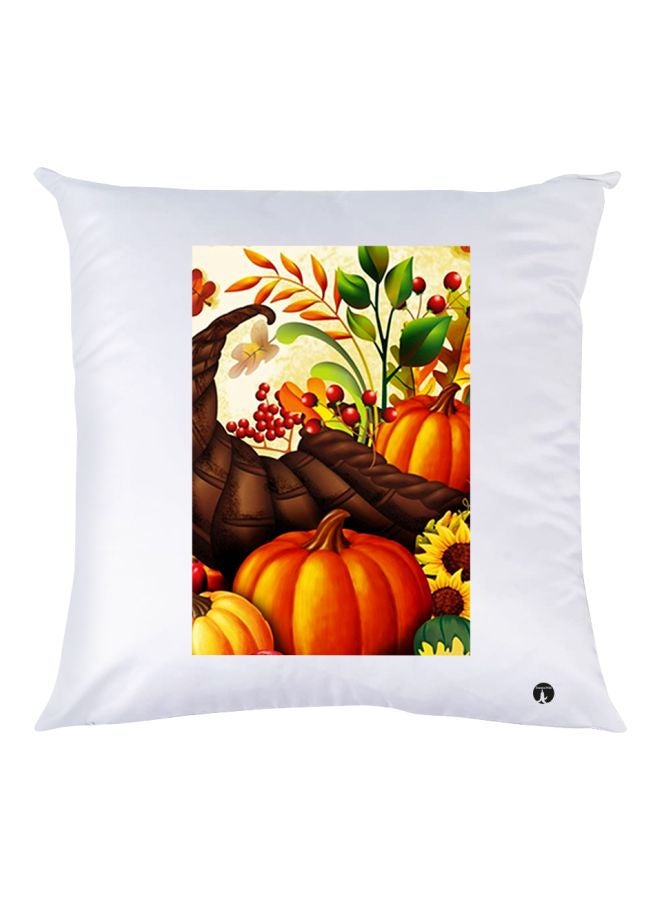 بي بي وسادة زينة بطبعة فواكه أبيض /برتقالي / بني 30x30سم