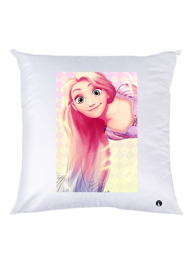 BP Cartoon Printed Throw Pillow White/Pink/Beige 30x30cm