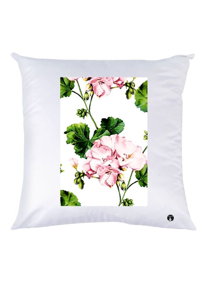 BP Floral Printed Throw Pillow White/Pink/Green 30x30cm