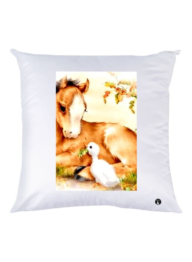 BP Animal Printed Throw Pillow White/Brown 30x30cm