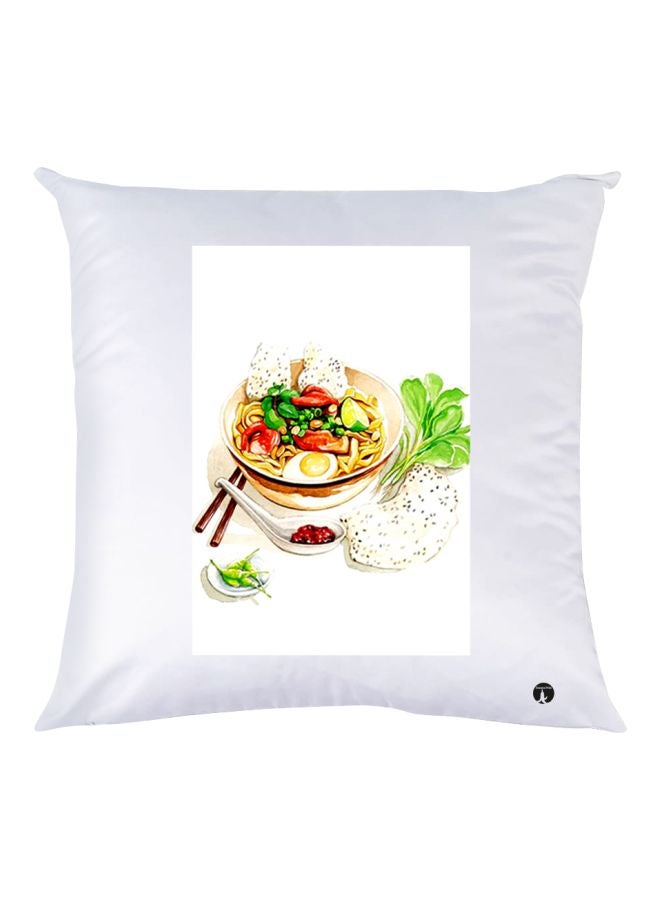 بي بي وسادة مزخرفة بتفاصيل مطبوعة أبيض/أخضر/أحمر 30x30سم