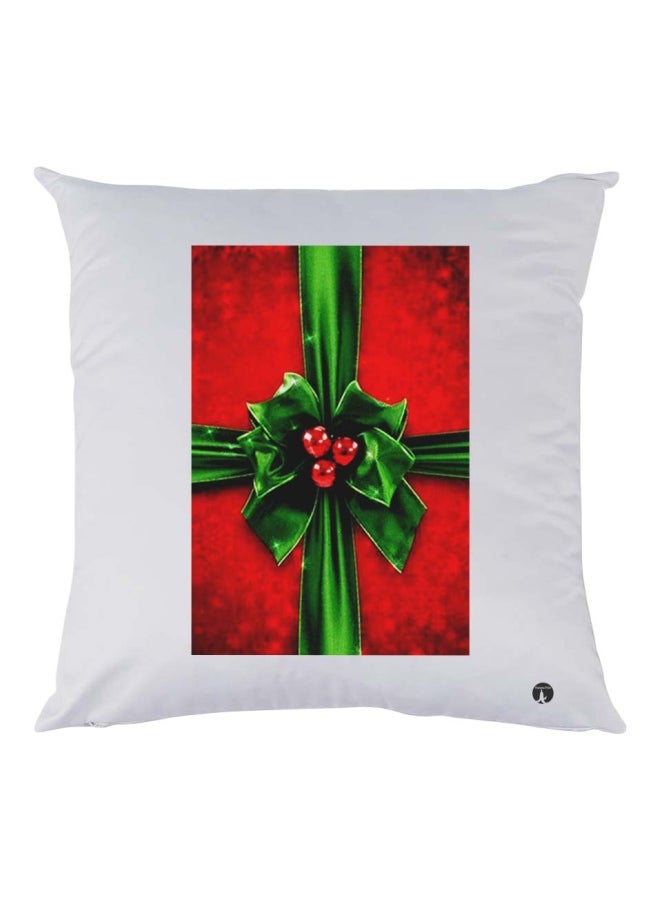 بي بي وسادة ديكور مزينة بطبعات أبيض/أحمر/أخضر 40x40سم