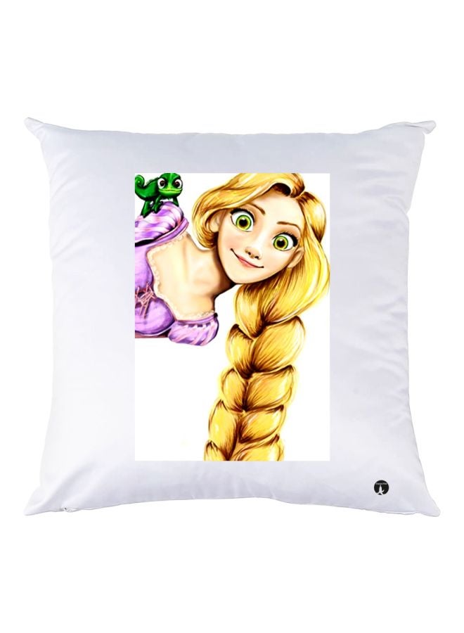 بي بي وسادة زينة بطبعة تمثل تعقد الشعر أبيض/ ذهبي/ أرجواني 30x30سم