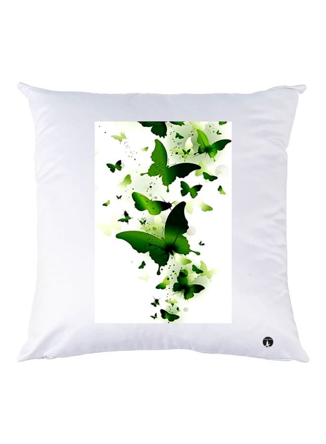 بي بي وسادة زينة بطبعة فراشة أبيض/أخضر 30x30سم