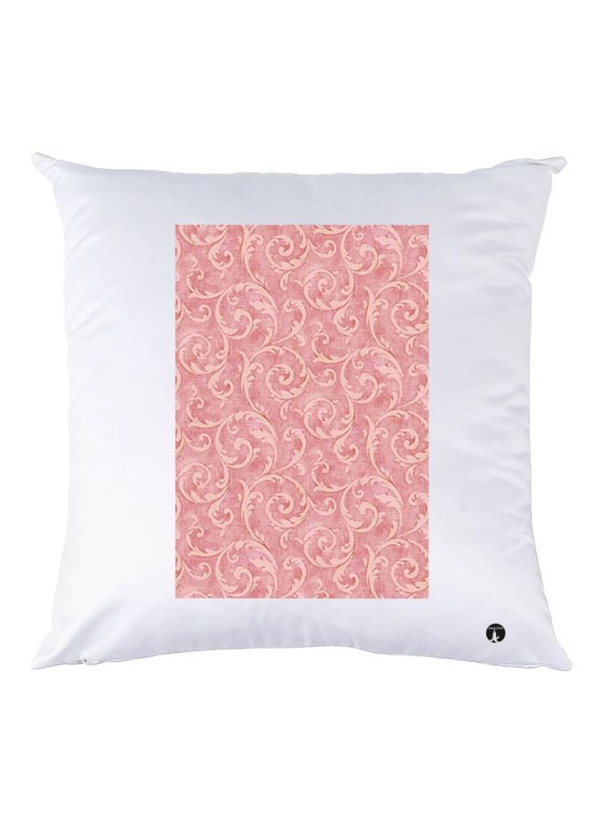 BP Printed Decorative Throw Pillow White/Pink 30x30cm
