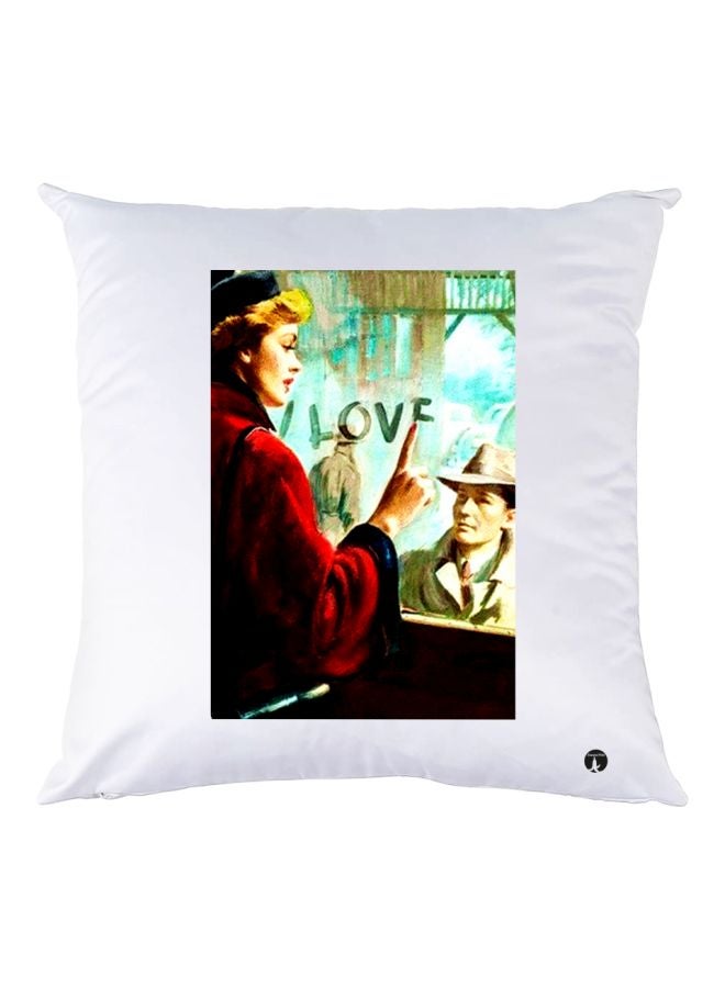 بي بي وسادة زينة للديكور مطبوع عليها كلمة "Love" أبيض/أحمر/أزرق 30x30سم