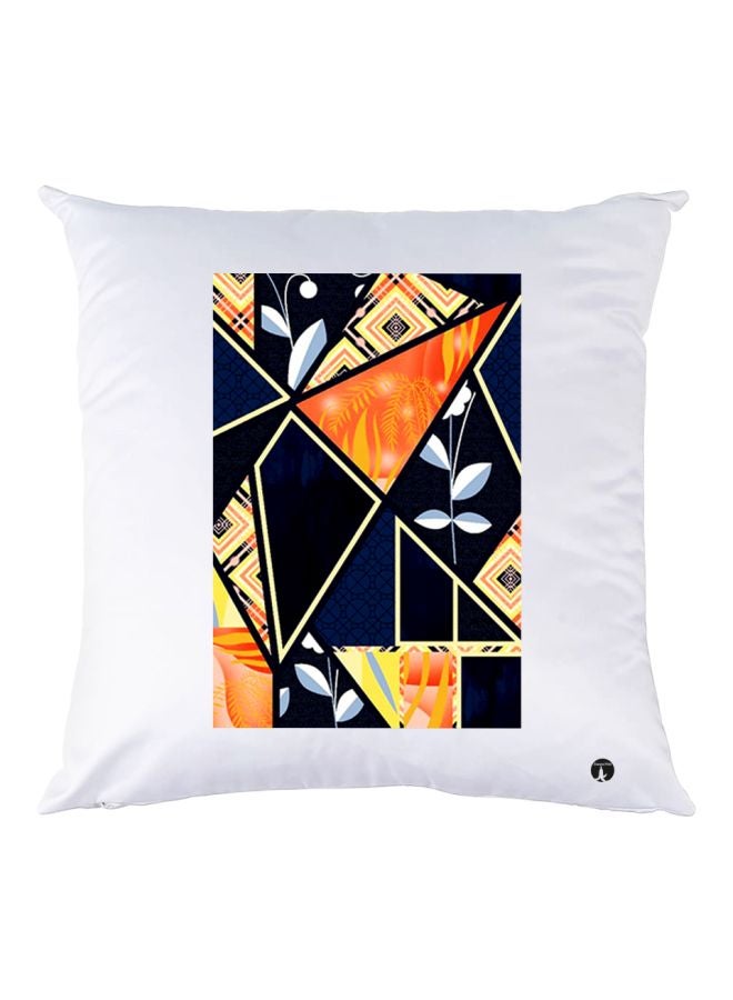 BP Abstract Patterned Decorative Throw Pillow White/Blue/Orange 30x30cm 