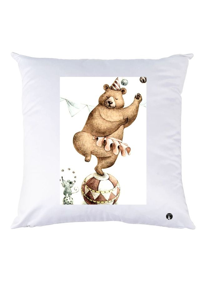 بي بي وسادة زينة للديكور بطبعة على شكل دب أبيض/بني/أزرق 30x30سم