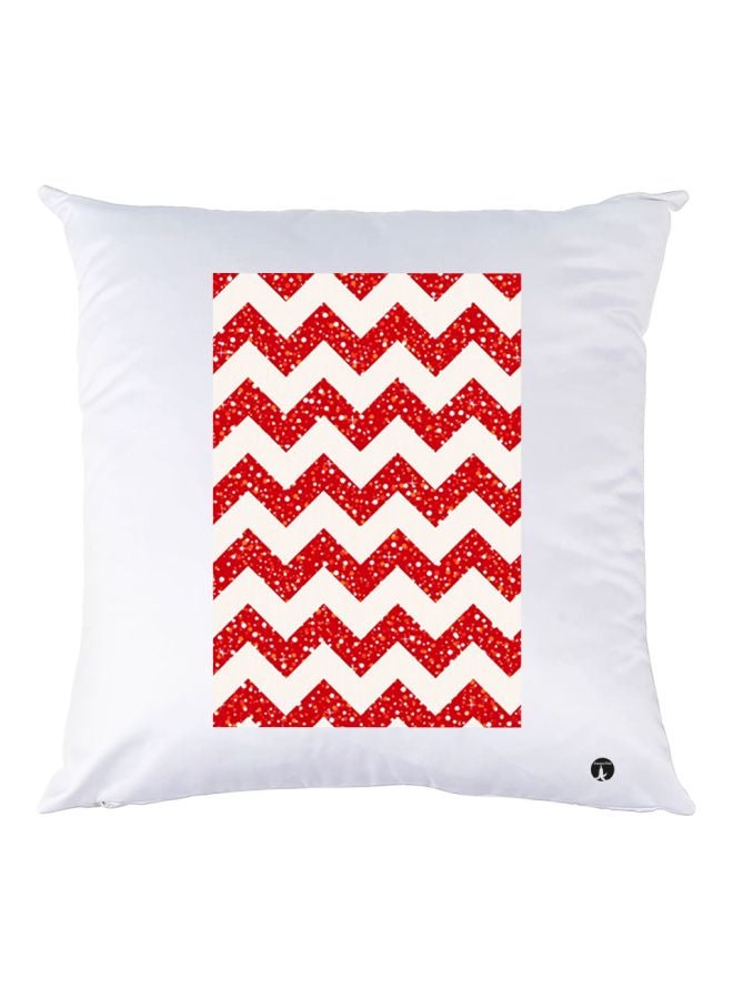 بي بي وسادة زينة للديكور بطبعة تصميم بنمط تجريدي أبيض/أحمر 30x30سم