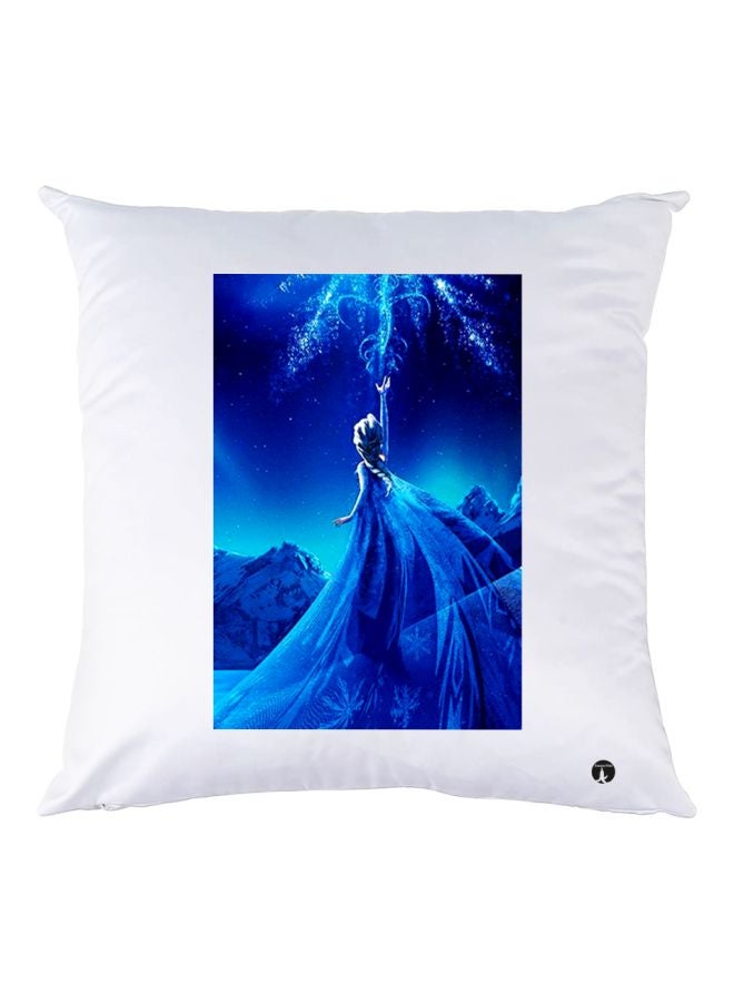 بي بي وسادة زينة بطبعة فيلم Frozen أبيض/أزرق 30x30سم