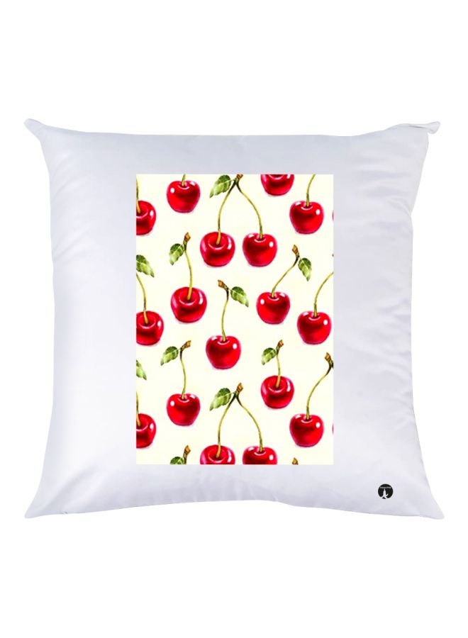 BP Apple Printed Decorative Throw Pillow White/Red/Green 30x30cm