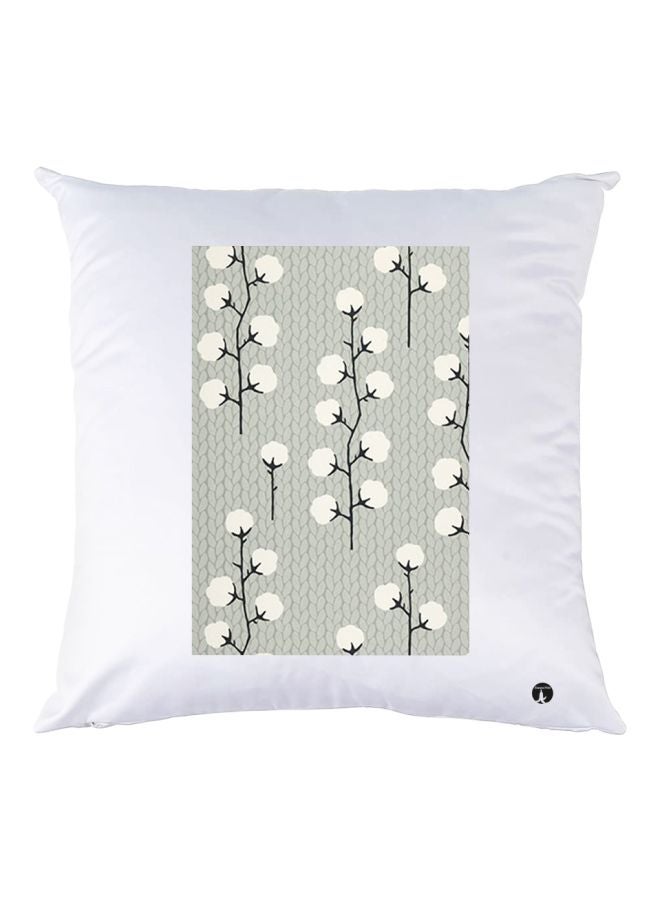 بي بي وسادة مزخرفة بتفاصيل مطبوعة أبيض/رمادي/أسود 30x30سم