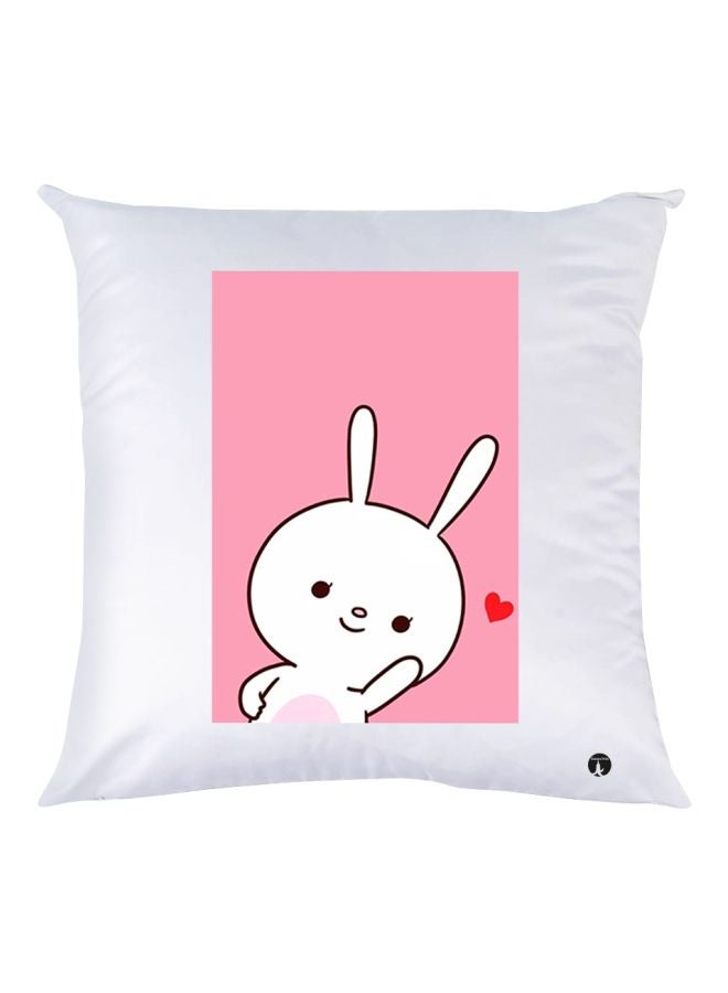 BP Printed Decorative Throw Pillow White/Pink/Red 30x30cm