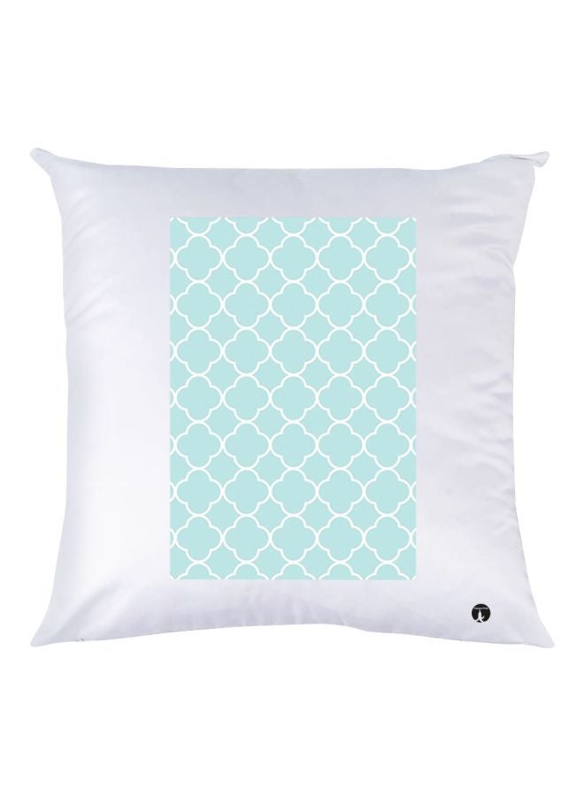 BP Printed Decorative Throw Pillow White/Blue 30x30cm
