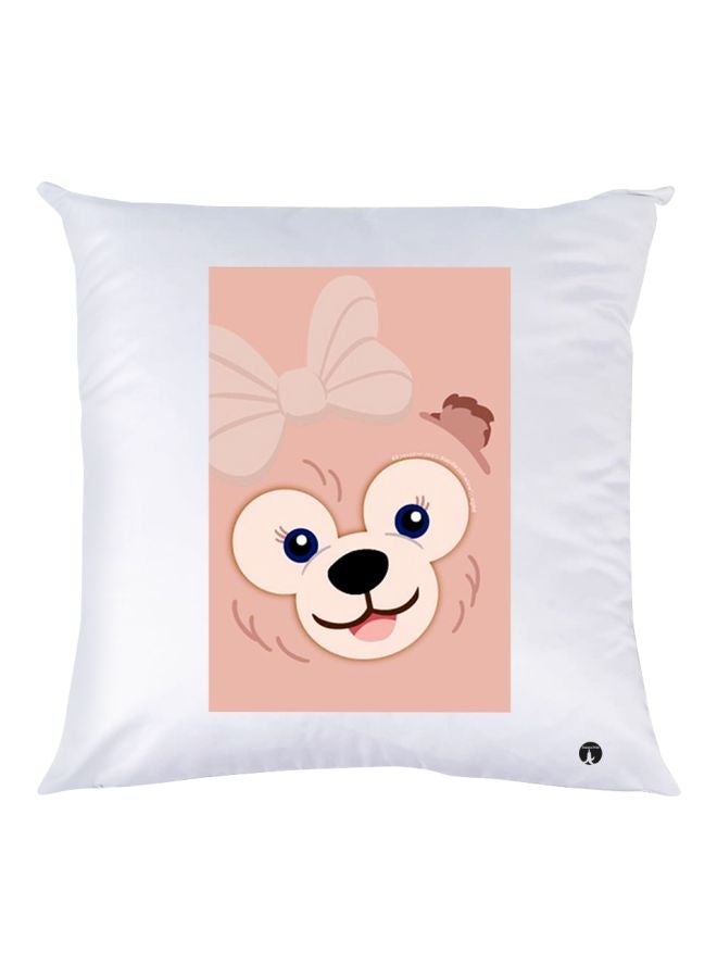 BP Printed Decorative Throw Pillow White/Pink/Beige 30x30cm