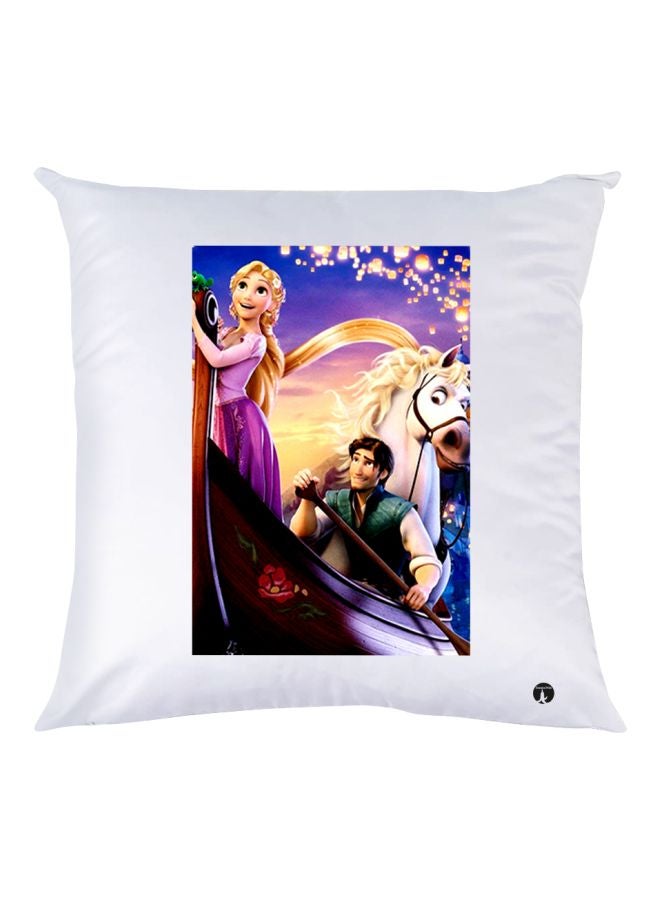 BP Cartoon Characters Printed Throw Pillow White/Blue/Pink 30x30cm