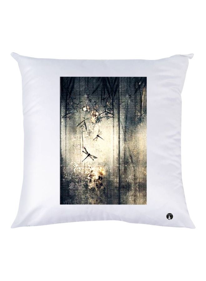 بي بي وسادة زينة بطبعة على شكل اليعسوب أبيض/أسود/بيج 30x30سم