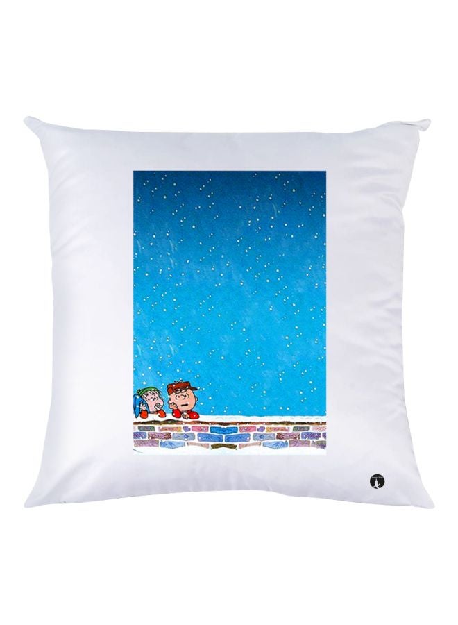 بي بي وسادة زينة بطبعة شخصية كرتونية أبيض/أزرق/أحمر 30x30سم