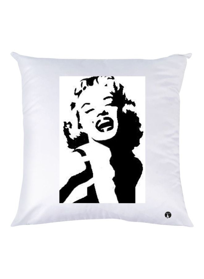 BP Lady Printed Throw Pillow White/Black 30x30cm