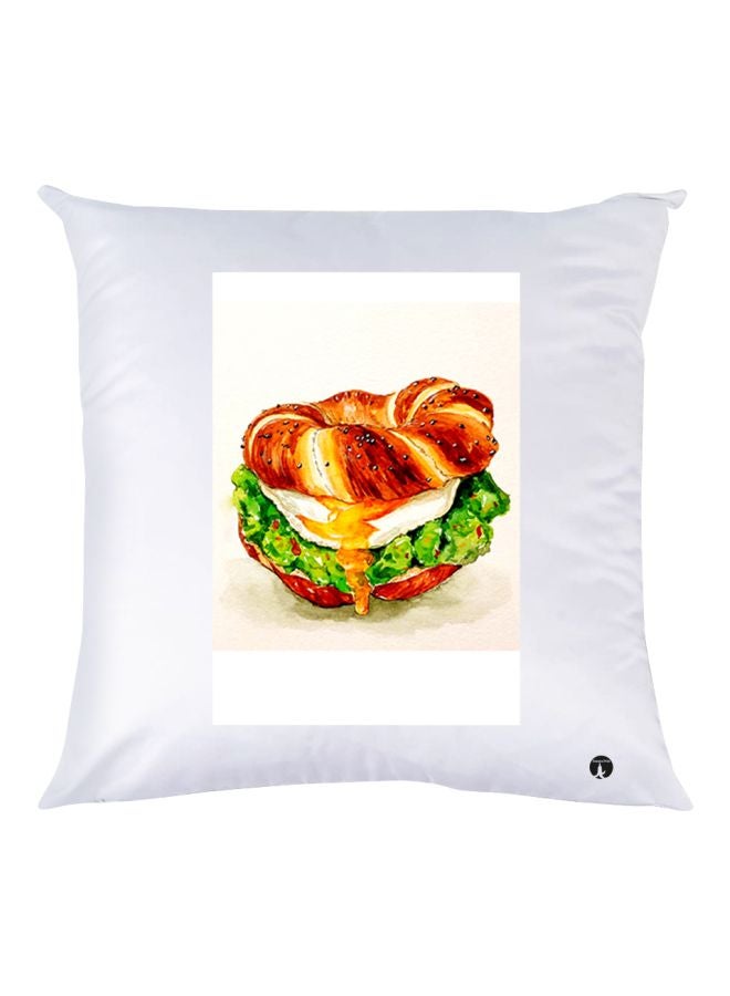 BP Burger Printed Throw Pillow White/Green/Brown 30x30cm