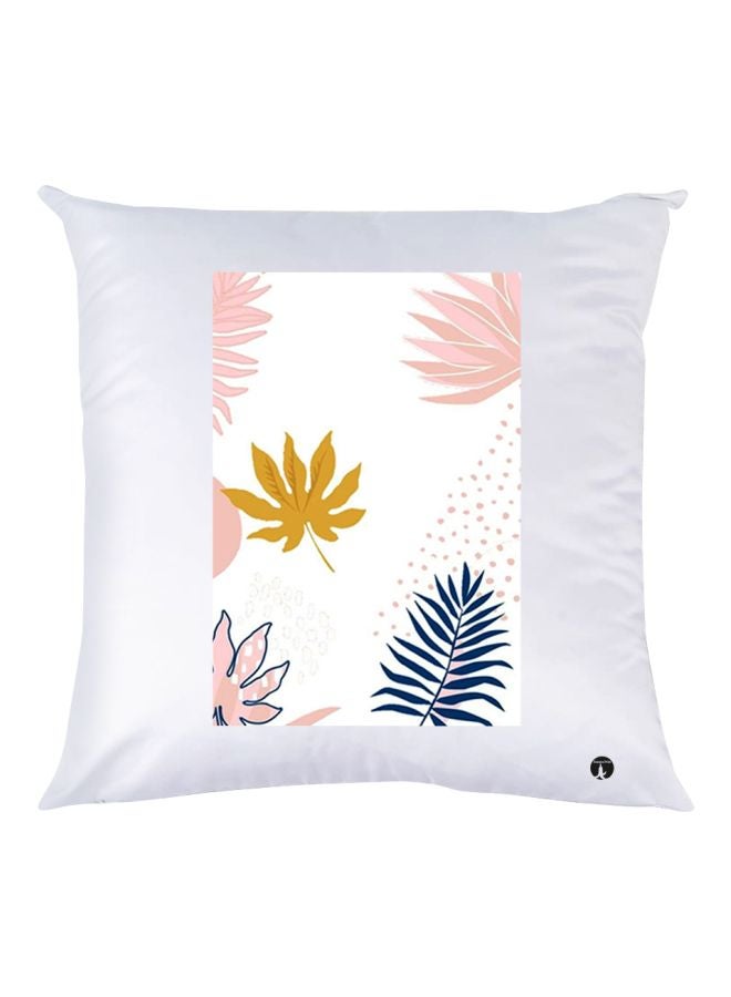 بي بي وسادة ديكور بطبعة أوراق شجر أبيض / وردي / أزرق 30x30سم
