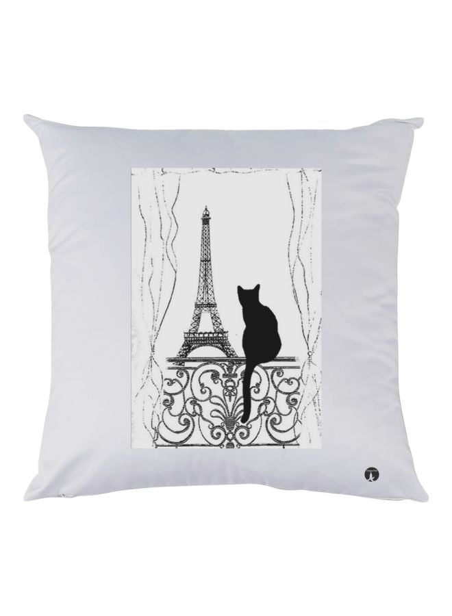 BP Paris Themed Throw Pillow White/Black 30x30cm