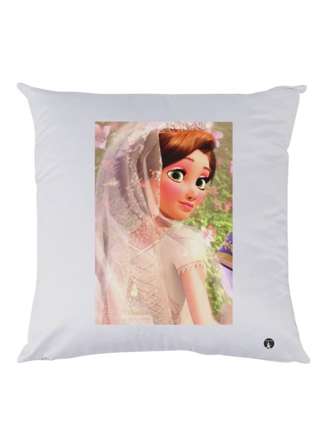 بي بي وسادة زينة بطبعة أميرة ديزني أبيض/أخضر/بني 30x30سم