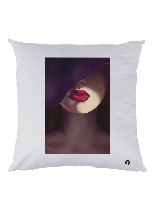 BP Girl Printed Throw Pillow White/Beige/Purple 30x30cm