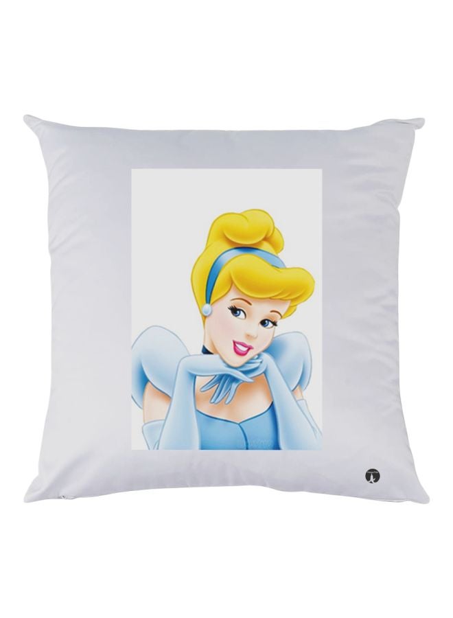بي بي وسادة زينة بطبعة أميرة ديزني أبيض/أزرق/أصفر 30x30سم