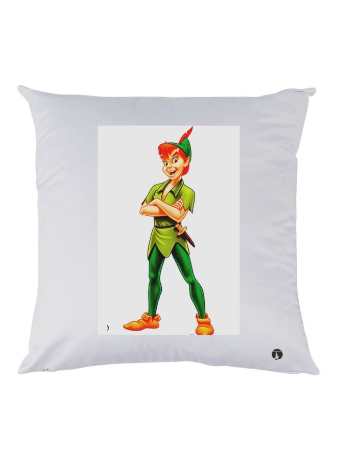 BP Cartoon Printed Throw Pillow White/Green/Orange 30x30cm