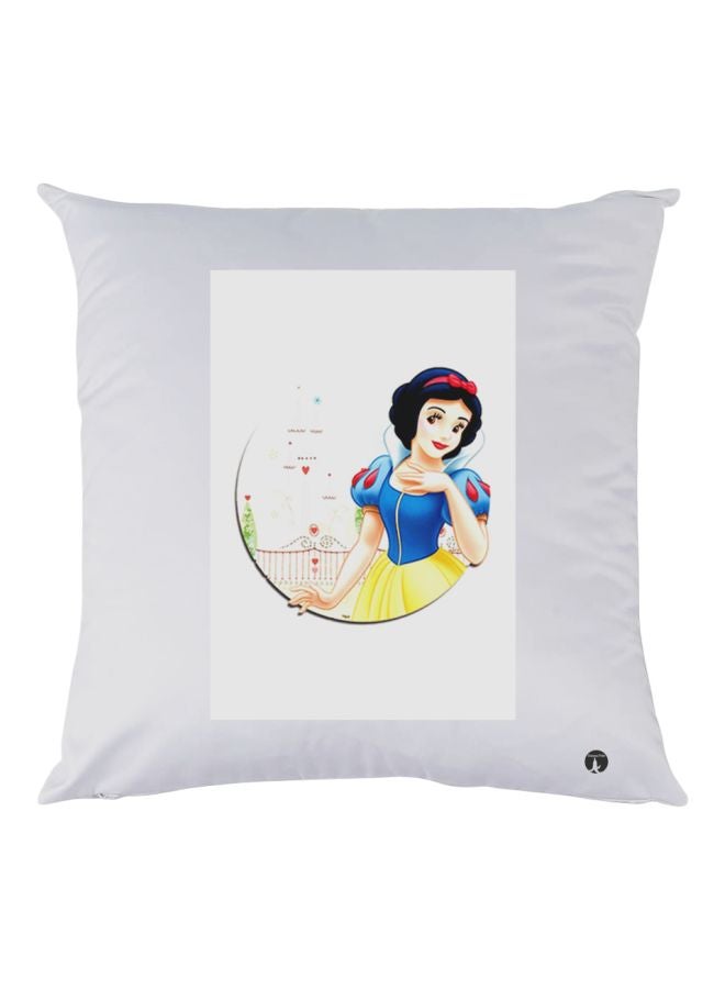 BP Girl Printed Throw Pillow White/Blue/Yellow 30x30cm